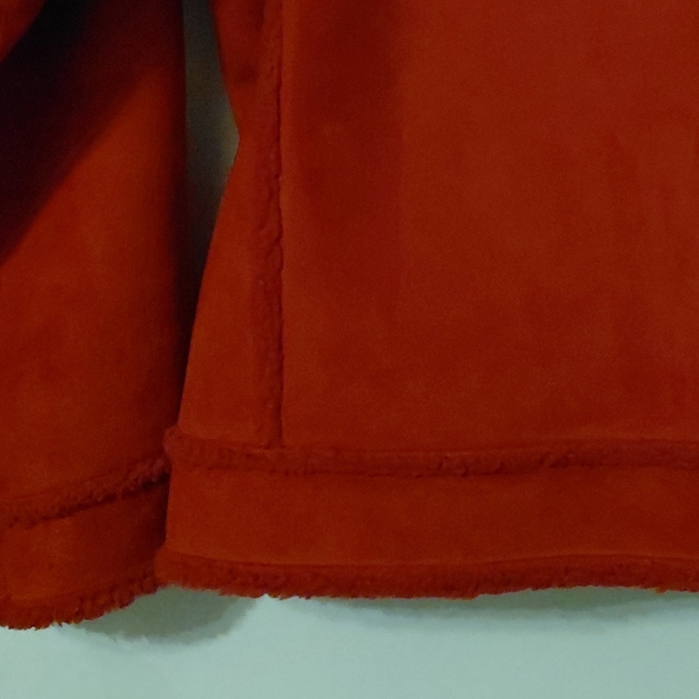 Womens LP Jacket Liz Claiborne Red Sherpa Lining, Trim, & Collar SOFT Warm - Picture 10 of 10